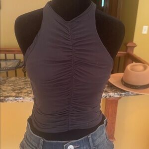 Anthropologie Black Ruched tank top